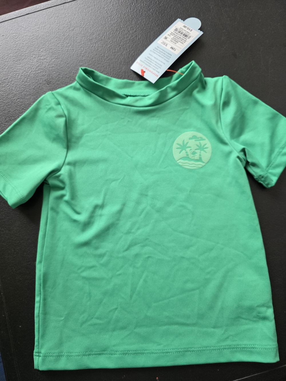 Kids Green Swim Rash Guard Top (2pcs)